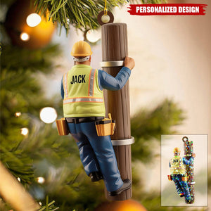 Personalized Lineman Christmas Ornament
