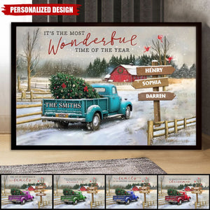 Personalized Family Farm Christmas Truck Poster-Gifts For Truck Lover-New Release