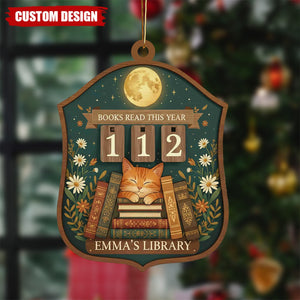 Personalized Reading Christmas Ornament, Gift for Book Lovers and Readers