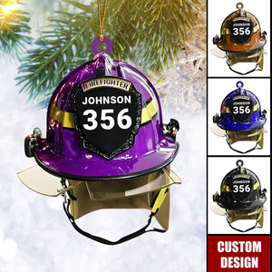 Personalized Firefighter Helmet Ornament - Fireman Gift, Firefighter Gift For Dad