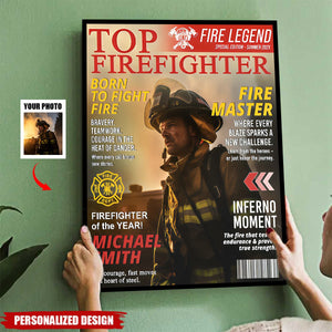 Personalized Firefighter Magazine Poster