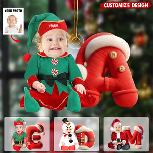 Merry Xmas - Personalized Kid Transparent Ornament - Gift For Boy,Girl,Baby