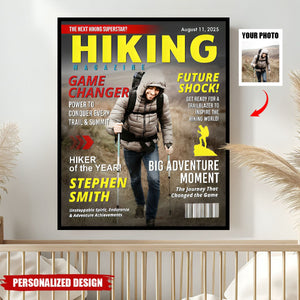 Custom Hiking Magazine Cover Poster, Gift For Hiking Lover