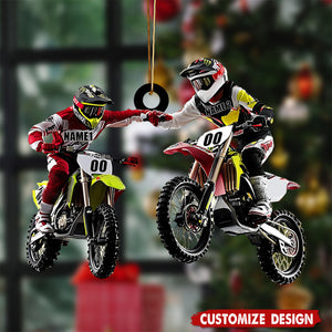 Personalized Motocross Partner Christmas Ornament - Gift For Motorbike Driver