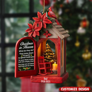 Personalized Cardinal Memorial Christmas Ornament