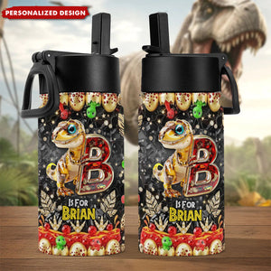 Dino Alphabet Letter Tumbler - Personalized Gifts For Kids