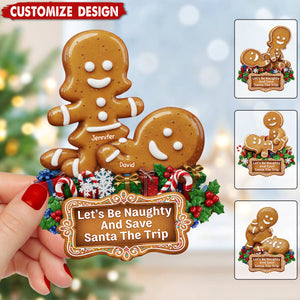 Personalized Naughty Gingerbread Couple Christmas Ornament - Gifts For Couple