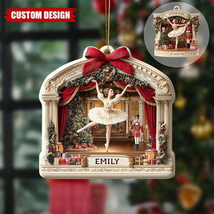 Personalized Nutcracker Ballet Christmas Ornament – Ballerina Stage Decor