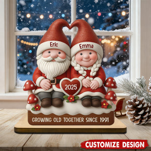 Personalised Wooden Couple Xmas Plaque - Gift For Couple