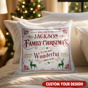 Personalized Family Christmas Pillow