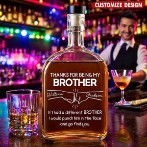 Thanks For Being My Brother - Personalized Spirits Decanter