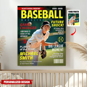 Custom Baseball Magazine Cover, Graduation Gifts for Baseball Player