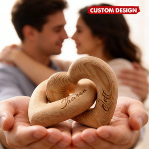 Personalized Infinity Heart Wood Sculpture-Valentine’s Day Gift