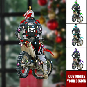 Personalized Motocross Racer Christmas Ornament, Holiday Gift for Motocross Racers