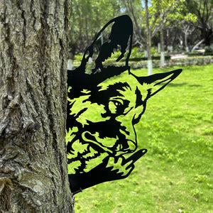 German Shepherd Middle Finger Metal Sign - Versatile Mountable Wall Art