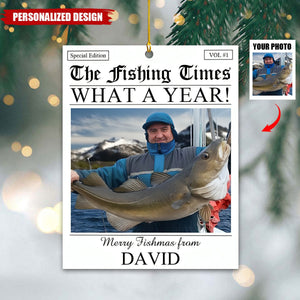 Custom Fishing Photo Ornament-Christmas Gift For Fishing Lover