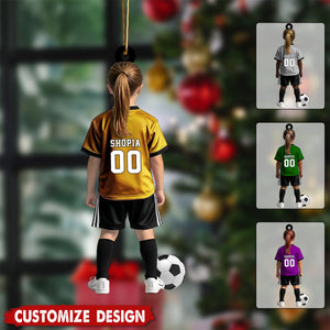 Personalized Kid Soccer Player Ornament - Gift For Soccer Young Lovers