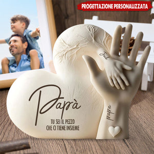 Papà, sei il pezzo che ci tiene uniti - Targa acrilica personalizzata, regalo per la festa del papà