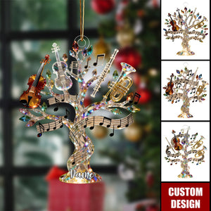Personalized Crystal Music Tree Ornament