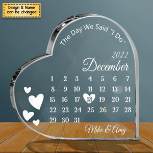 When Our Story Began - Personalized Heart Shaped Acrylic Plaque - Gift For Couple