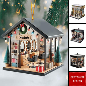 New Release Personalized Hair Salon Acrylic Ornament Gift For Hairdresser