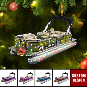 Personalized Pontoon Boat Christmas Ornament - 2024 New Release