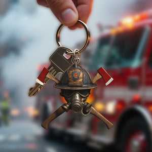 Firefighter's Honor Emblem Acrylic Keychain, Gift for Firefighter