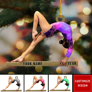 Personalized Gymnastics Acrylic Christmas Ornament - New Release