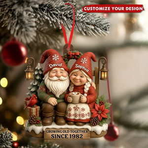 Personalized Growing Old Together Christmas Ornament