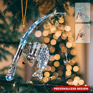 Personalized Fishing Rod Ornament Gift For Fishing Lover