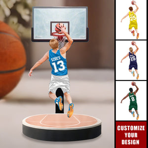Personalized Basketball Player Jumping Dunking Acrylic Plaque - Gift For Basketball Lovers