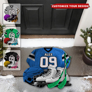 Love Hockey - Personalized Hockey Non-Slip Tufted Rug