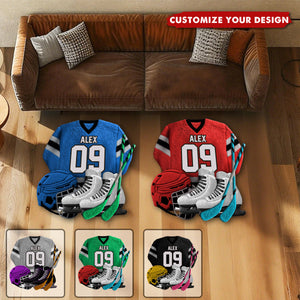 Love Hockey - Personalized Hockey Non-Slip Tufted Rug