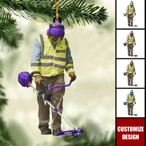 Personalized String Trimmer Christmas Ornament, Tool Scythe Chainsaw Trimmer Ornament - 2024 New Release