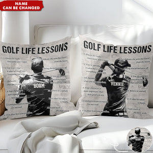 Gift For Golf Lovers-Personalized Golf Life Lessons Pillow