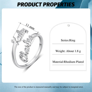 Personalized Double Handwriting Name Ring - Gift For Mom,Couple