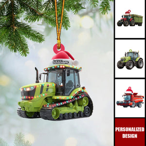 Persoanlized Farmer Tractor Acrylic Ornament - Gift For farmer