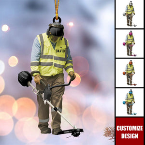 Personalized String Trimmer Christmas Ornament, Tool Scythe Chainsaw Trimmer Ornament - 2024 New Release