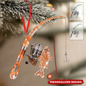 Personalized Fishing Rod Ornament Gift For Fishing Lover