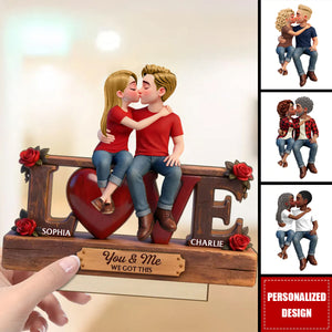 Eternal Rose LOVE Couple Forever Together-Personalized Wooden Plaque-Gift For Couple