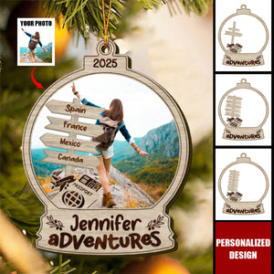 Travel Adventure-Personalized Wooden Ornament