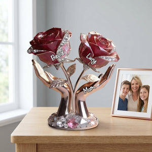 Mom Grandma Rose Tree - Personalized Custom Shaped Acrylic Plaque