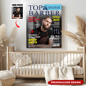 Personalized Barber Magazine Cover Poster - Gift For Barber
