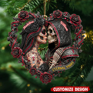 Personalized Skull Couple Christmas Ornament