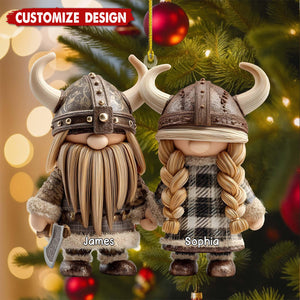 Personalized Viking Couple Christmas Ornament