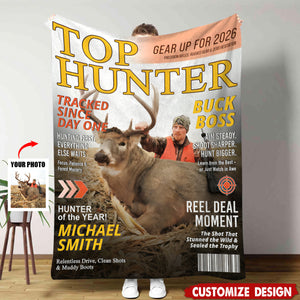 Personalized Hunting Magazine Cover Blanket - Gifts for Hunting Lovers