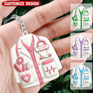 Celebrate Your Favorite Healthcare Hero - Personalized Acrylic Keychain - Gift For Doctors and Nurses