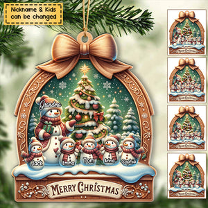 Personalized Merry Christmas Ornament Custom Grandma and Grandkids