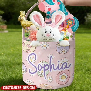 Personalized Easter Pattern Basket - Gift For Easter Lovers