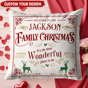 Personalized Family Christmas Pillow